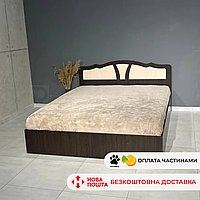 Кровать двуспальная для спальни из ДСП 180х200 "Aura" 184х204х90 качественная удобная кровать для взрослых