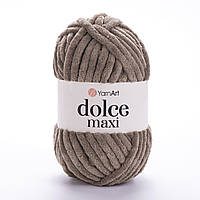 Yarnart DOLCE MAXI (Дольче Максі) № 754 кава з молоком (Пряжа плюшева, нитки велюрові для в'язання)