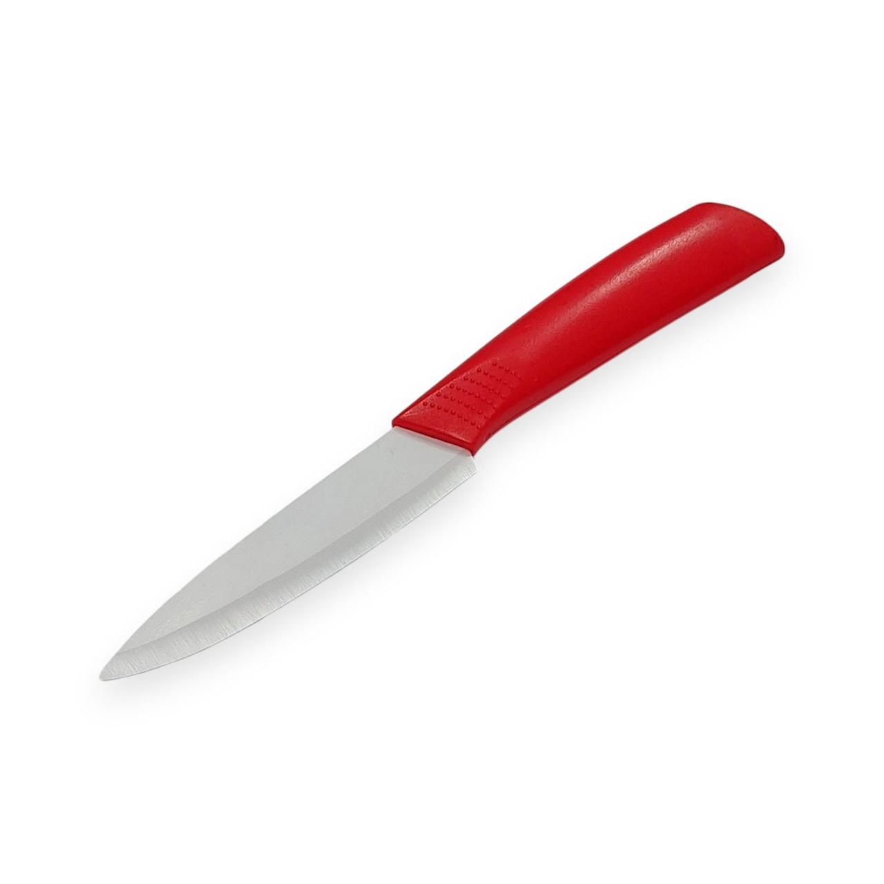 Ніж кухонний керамічний Ceramic Knife 4" в упаковці 20 см червоний