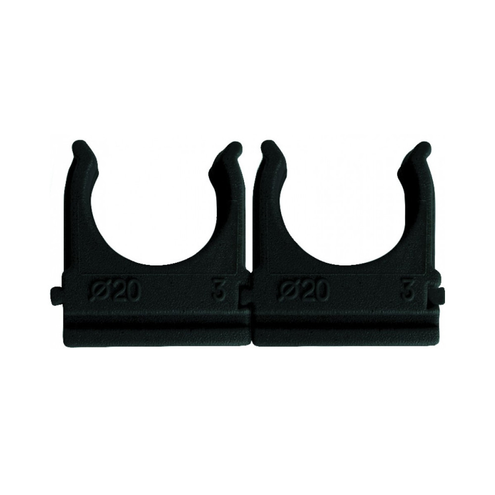 Стяжки хомут - кліпси для гофротруби d20мм чорні (упак.) 66-58-53