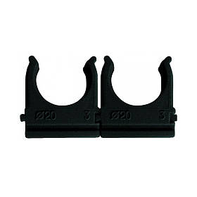 Стяжки хомут - кліпси для гофротруби d20мм чорні (упак.) 66-58-53