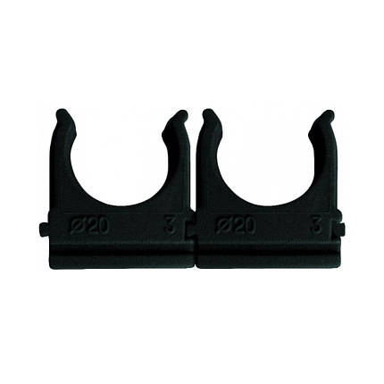 Стяжки хомут - кліпси для гофротруби d20мм чорні (упак.) 66-58-53, фото 1