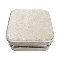 Органайзер для прикрас, шкатулка для біжутерії, велюрова (молочна) В028(3)