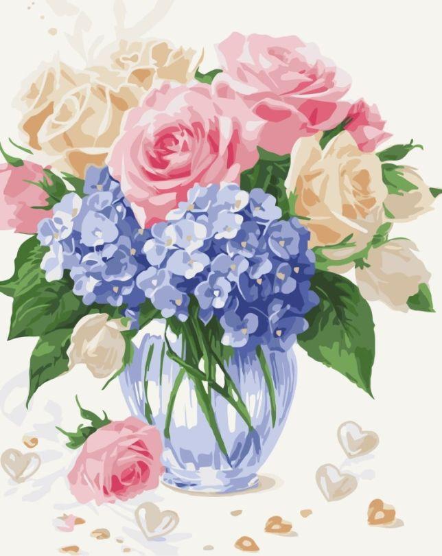 Картина за номерами ArtCraft Романтичні квіти (ACR-13094-AC) 40 х 50 см, фото 1