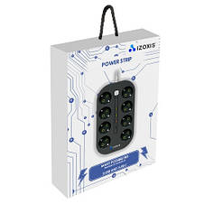 Розетка подовжувач 8 розеток + 3 входи USB, Type-C Izoxis 24460, фото 3