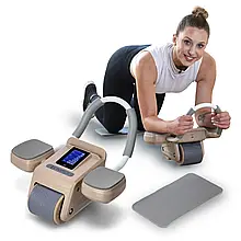Автоматичне колесо для тренування м'язів живота з дисплеєм HMS KA08 коричневий