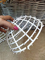 Каркас — півсфера для композицій, 20,5 см. Білий. Некондиція!