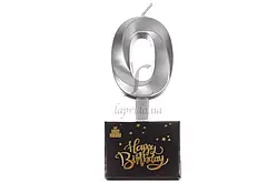 Свічка Цифра  срібло 0 (грань)