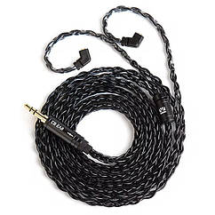 ⇒ KBEAR ST12 Plus, black (2Pin-C) - подовжений 8-ти житловий посрібний кабель для ігор, геймінгу (2 метри)