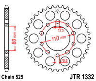 Звезда задняя JT JTR1332.44