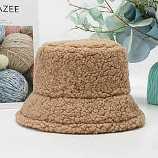 Тепла панамка Тедді. Темний беж