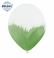 Латексна кулька BELBAL 12"(30 см) Браш зелений на білому