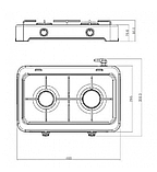 Газова настільна плита Yucel O-200-LPG, 2 конфорки, чорний колір, фото 3