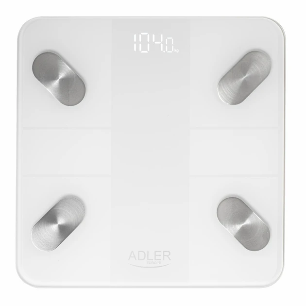 Скляні ваги підлогові Adler AD 8186 (до 180кг, контроль за масою тіла, блютуз), фото 1