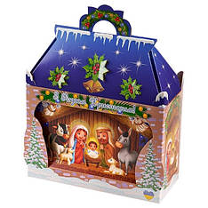 Новорічний солодкий подарунок у картонній упаковці №12, 800 г. замовлення від 8 шт.