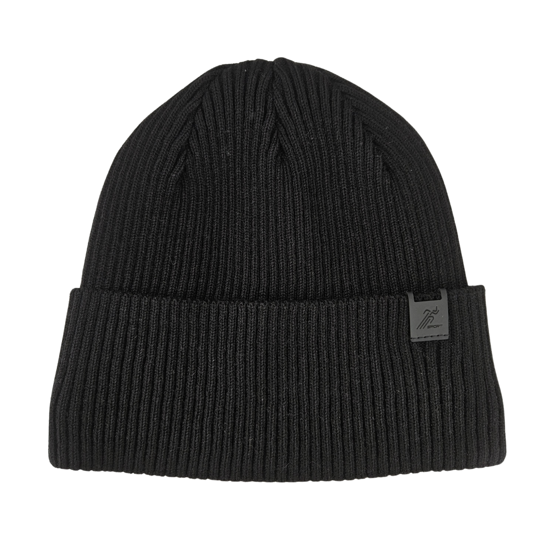 Чорна Чоловіча зимова шапка р56 58 тепла шапка з відворотом флісова підкладка класична 6 клинка