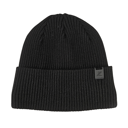 Чорна Чоловіча зимова шапка р56 58 тепла шапка з відворотом флісова підкладка класична 6 клинка, фото 1