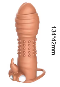 Вібраційний рукав для пеніса Man Nuo багаторазовий презерватив затримка еякуляції 13 см