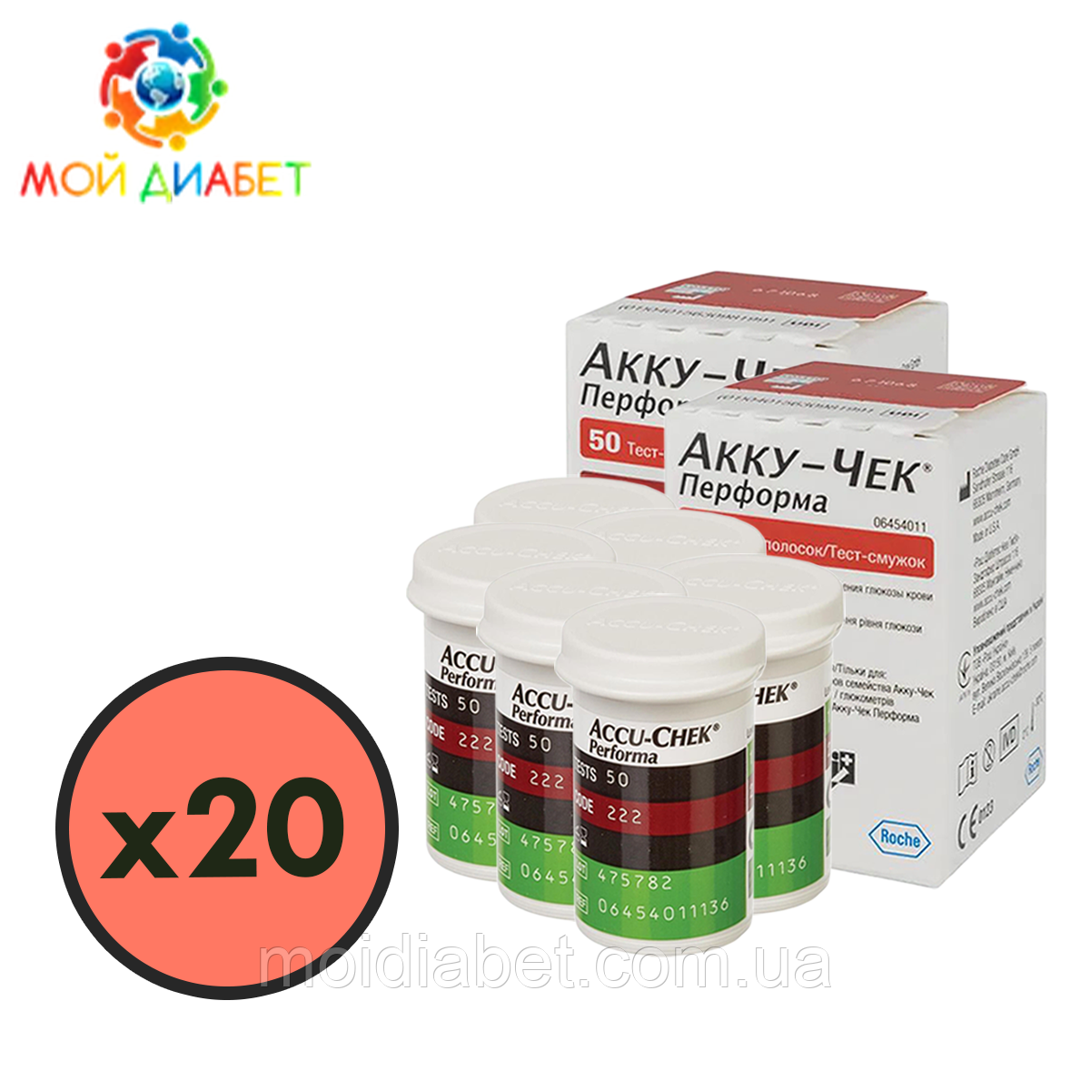 Тест-смужки Accu-Chek Performa 2000 шт. у 40 флаконах по 50 шт. в упаковці