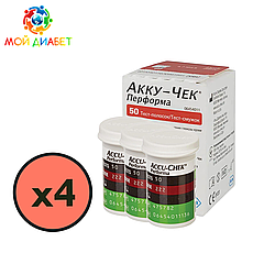 Тест-смужки Accu-Chek Performa 200 шт. в 4 флаконах по 50 шт в упаковці
