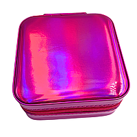 Органайзер для прикрас, шкатулка для біжутерії ( голографічний малиновий) В041