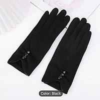 Жіночі кашемірові сенсорні рукавички. Чорні демісезонні рукавички із сенсорними пальцями