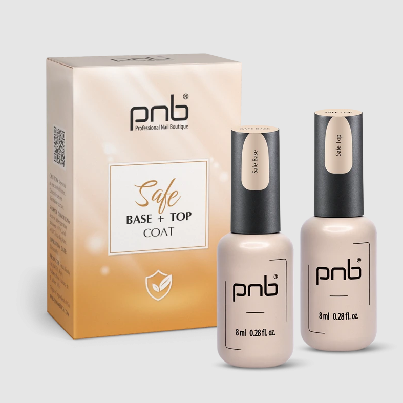 Набір безпечного покриття База 8мл. плюс Топ 8мл. PNB Safe Base plus Top Coat Set