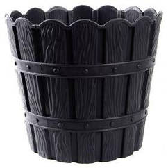 Квітковий горщик із дренажем 3 л VIOLET HOUSE 1046 BAMBOO DARK GREY