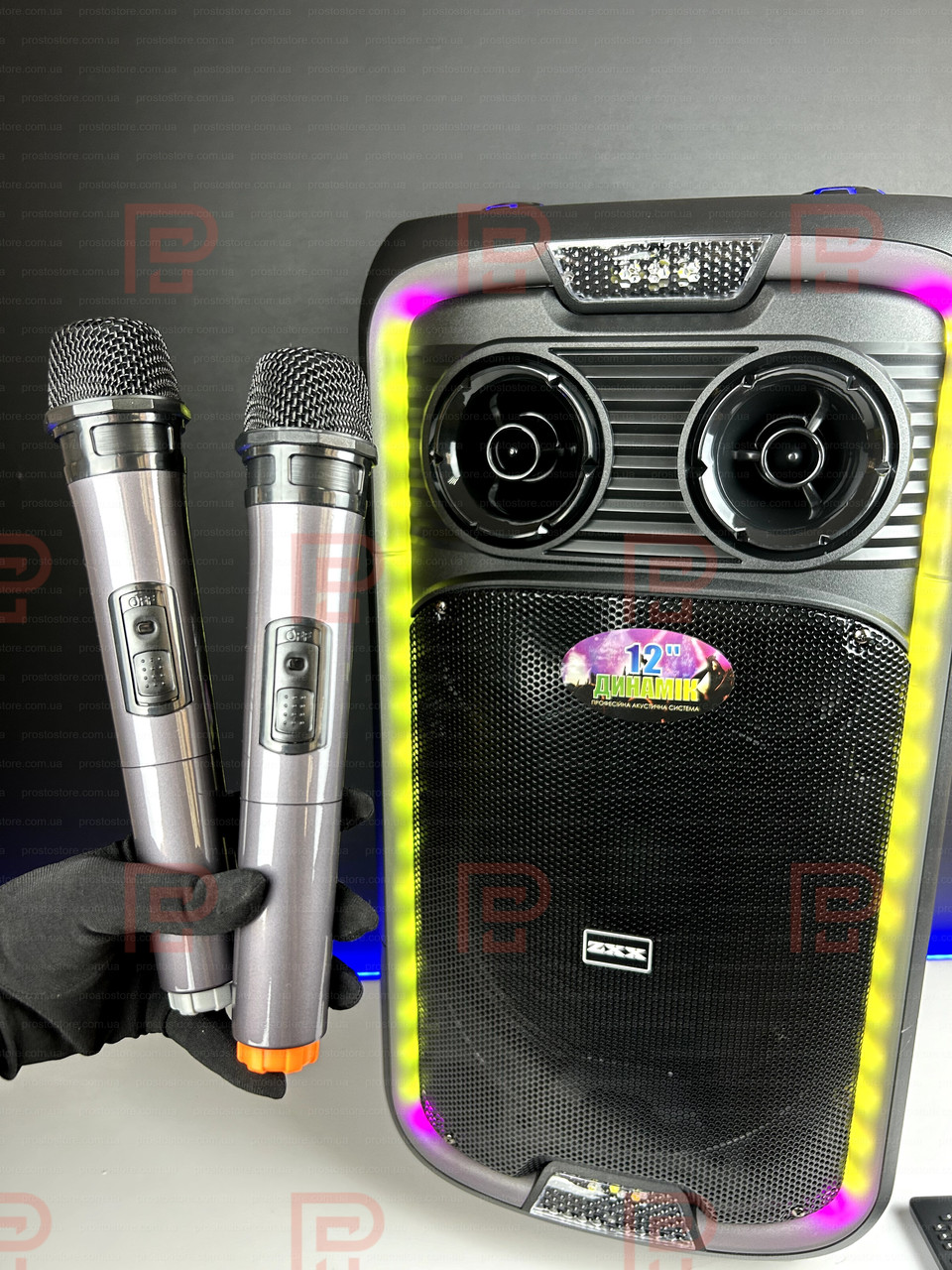 Портативна акустична колонка JBL 60Вт TMG з Bluetooth, підсвічуванням та 2 мікрофонами