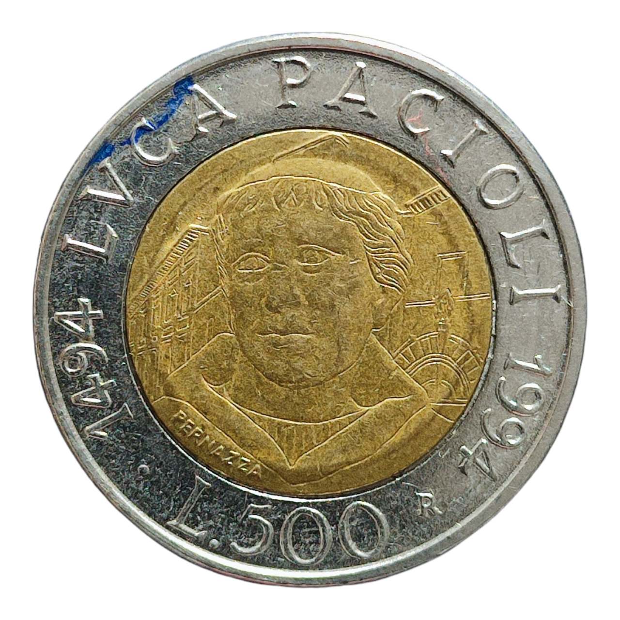 Італія 500 лір, 1994 500-та річниця - Народження Луки Пачолі