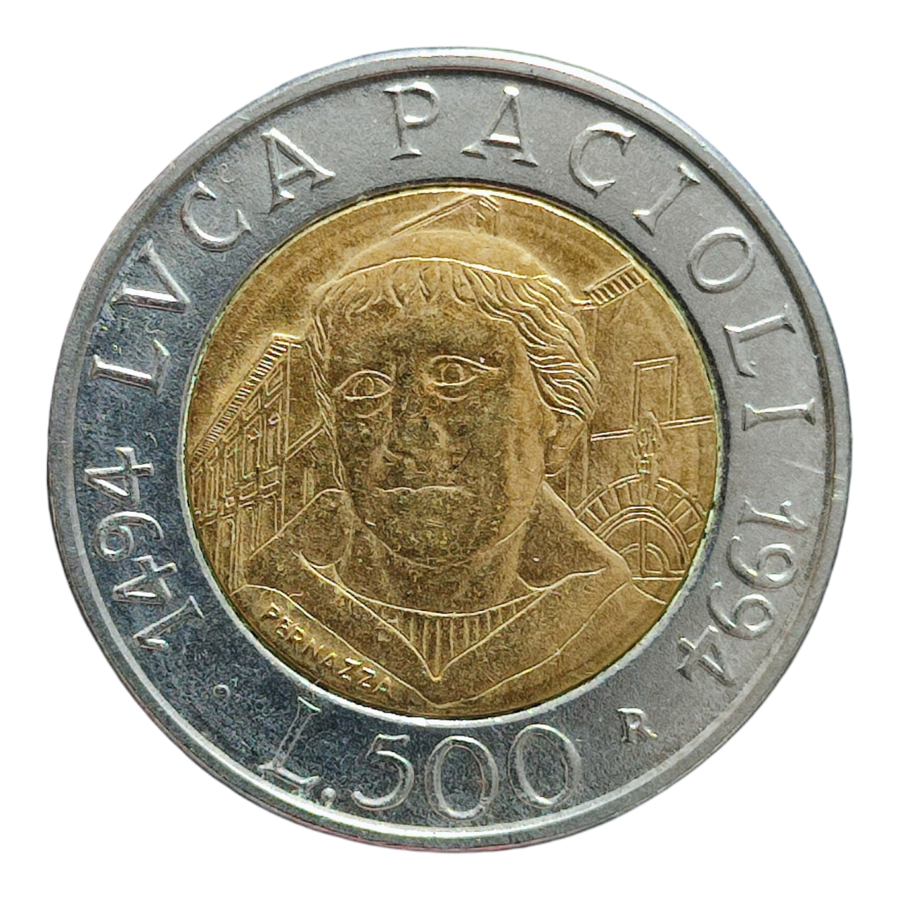 Італія 500 лір, 1994 500-та річниця - Народження Луки Пачолі