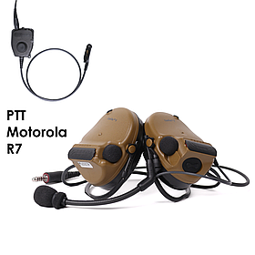 Навушники активні 3M PELTOR ComTac V Single Comm Neckband AS-Patriot-92BB Coyote + PTT 1-in Peltor MOTOROLA R7