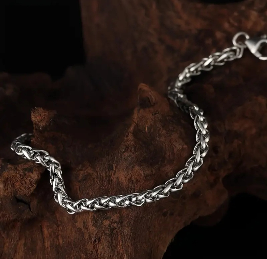 Браслет з нержавіючої сталі Stainless Steel, ширина 4 мм, довжина 18 см