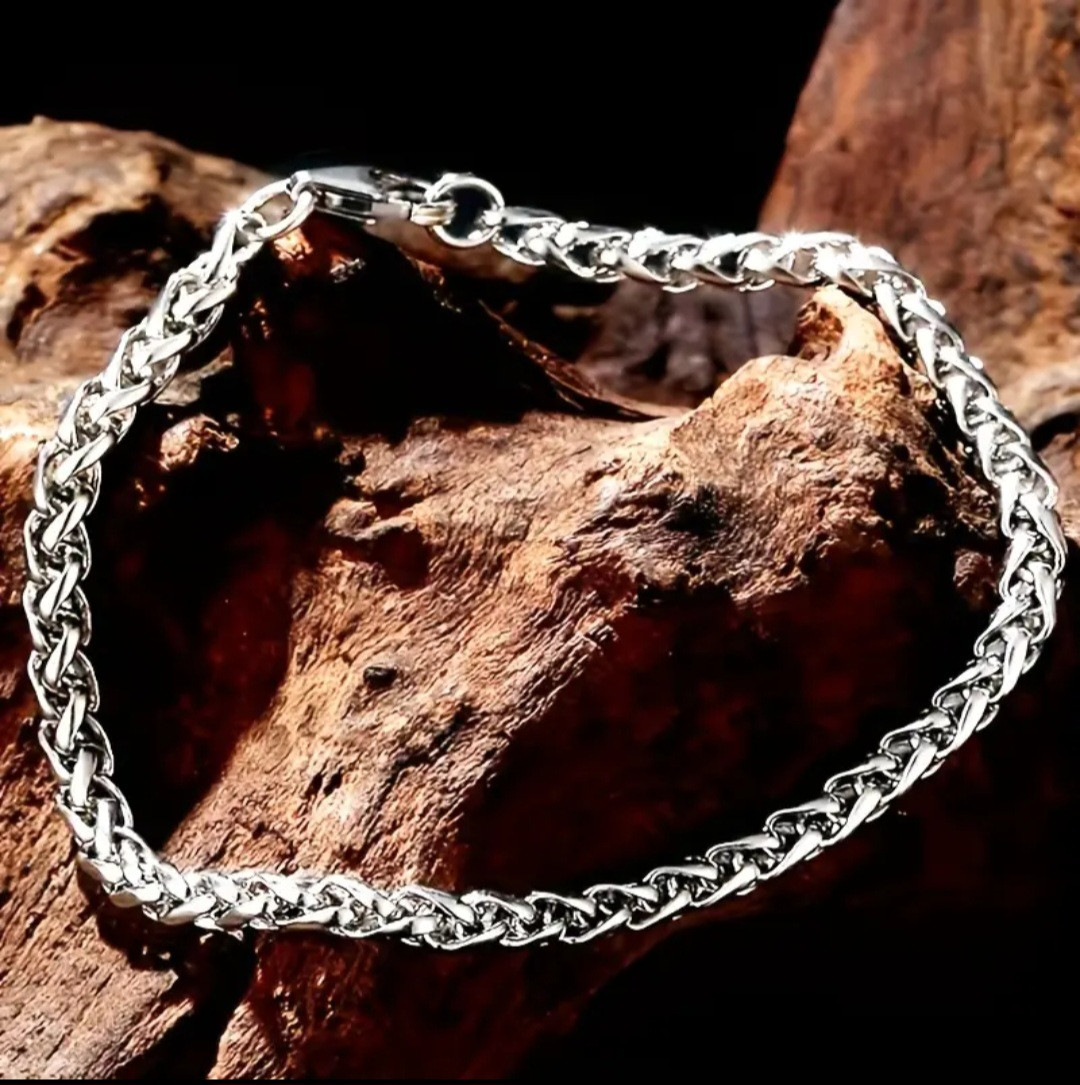 Браслет з нержавіючої сталі Stainless Steel, ширина 4 мм, довжина 20,5 см