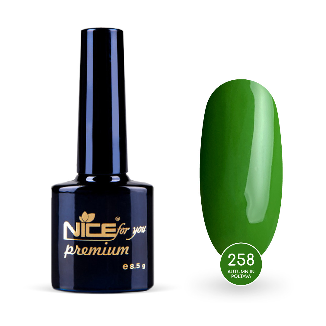 Гель-лак Nice for you Autumn in Poltava Premium №258 Зелений 8.5 г