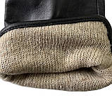 Чоловічі якісні шкіряні рукавиці. М'яка шкіра. Натуральна вовняна підкладка, фото 4