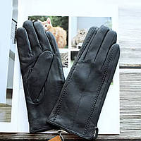 Жіночі м'які шкіряні рукавички. Турецька якісна шкіра. Натуральна вовняна підкладка