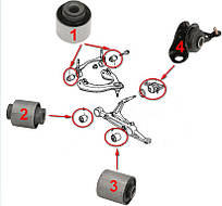 Сайлентблоки Honda Civic 1988-2001г комплект 10шт передня підвеска