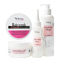 Набір для зміцнення та проти випадання волосся Top Beauty Anti Hairloss (скраб, шампунь, маска, сироватка)