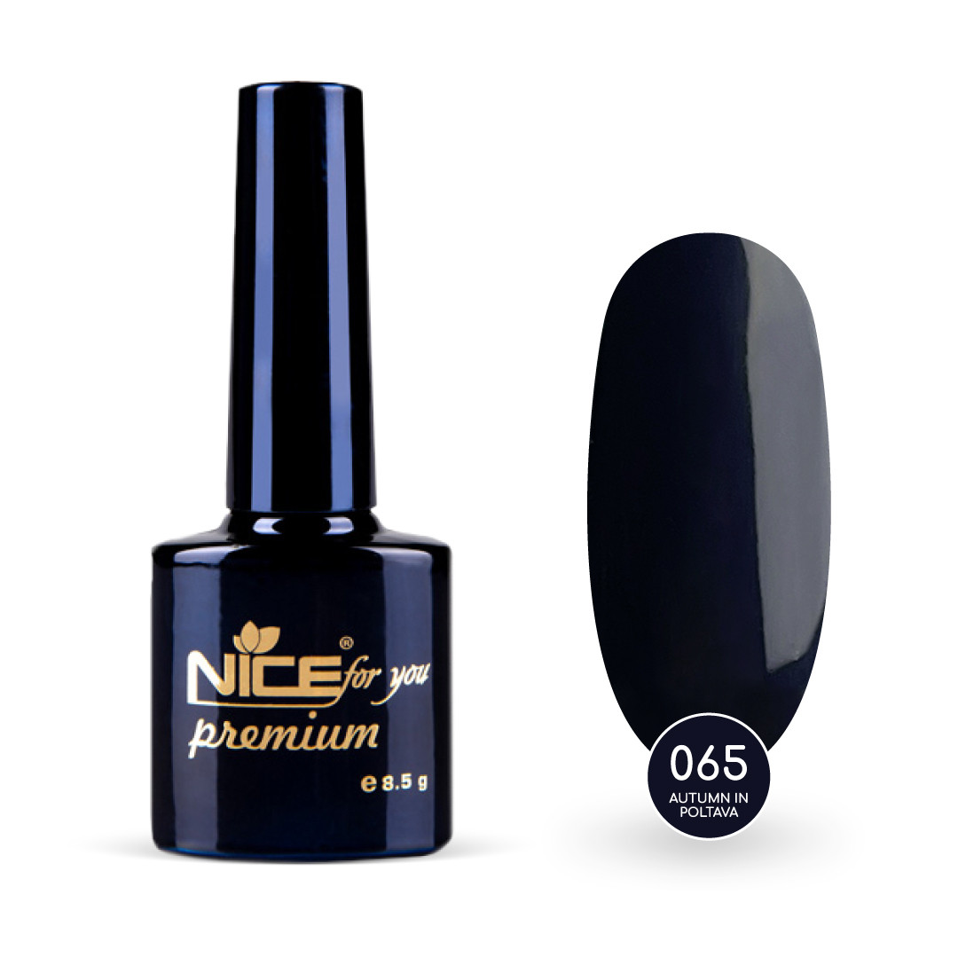 Гель-лак Nice for you Autumn in Poltava Premium №065 Темно-бірюзовий 8.5 г