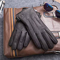 Чоловічі шкіряні рукавиці із шкіри оленя. Якісні м'які перчатки із натуральної шкіри