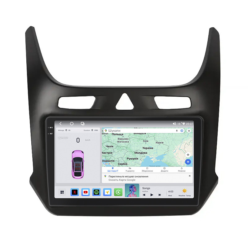 Штатна магнітола Lesko для Ravon R4 2016-2020 екран 9" 4/64 QLED CarPlay 4G Wi-Fi GPS 360 Prime 5 шт., фото 1