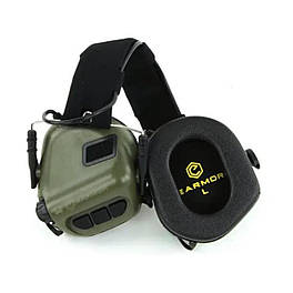 Тактичні активні навушники EArmor M31 MOD4 green вуха з шумопоглинанням для мисливців та стрільців