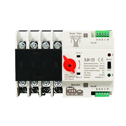 Автомат введення резерву WSL XLQ4-4P трифазний 63A white, фото 1