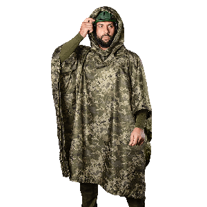 Пончо-дощовик тактичний Pilgrim 2.0 Oxford ММ14 (Піксель) - багатофункціональне, водонепроникне, військове
