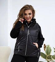 Жіноча демісезонна коротка жилетка-безрукавка з кліткових розмірів (р.48-58). Арт-1807/9