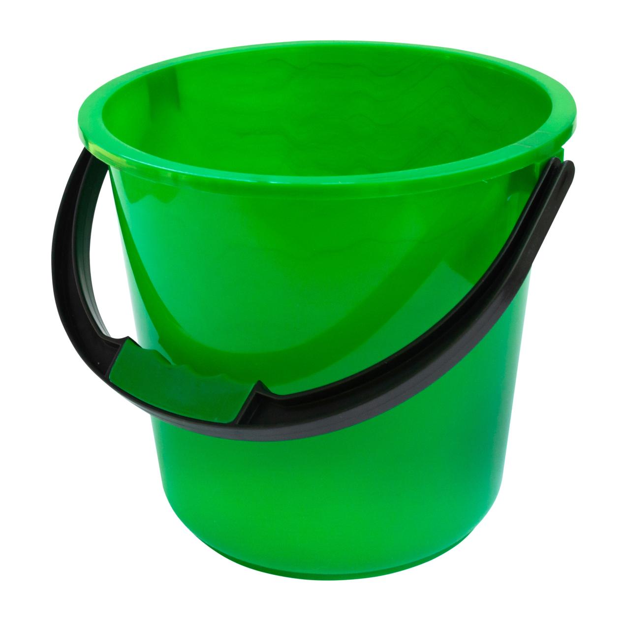 Відро пластикове 7 літрів харчове 1-й сорт зелене Ø 24.5 см h=22.5 см (Горизонт), фото 1