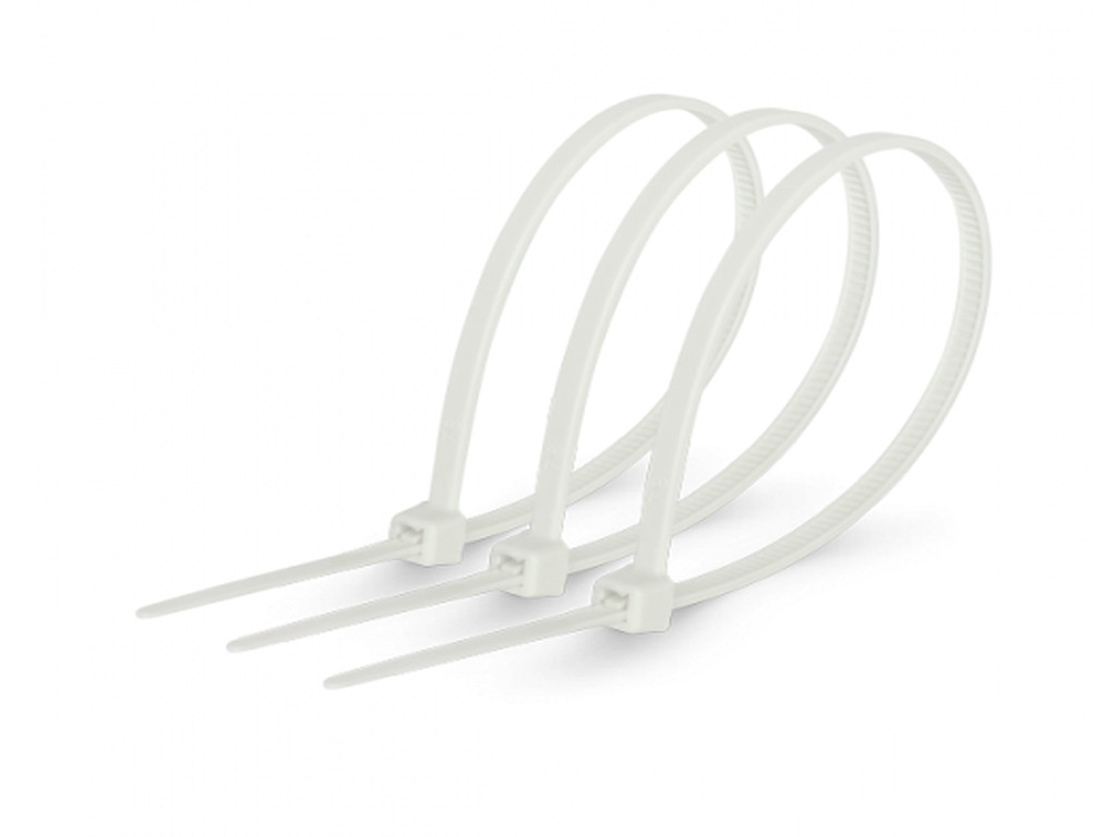 Стяжка для кабелю нейлонова біла 4х100 біла (100шт), фото 1