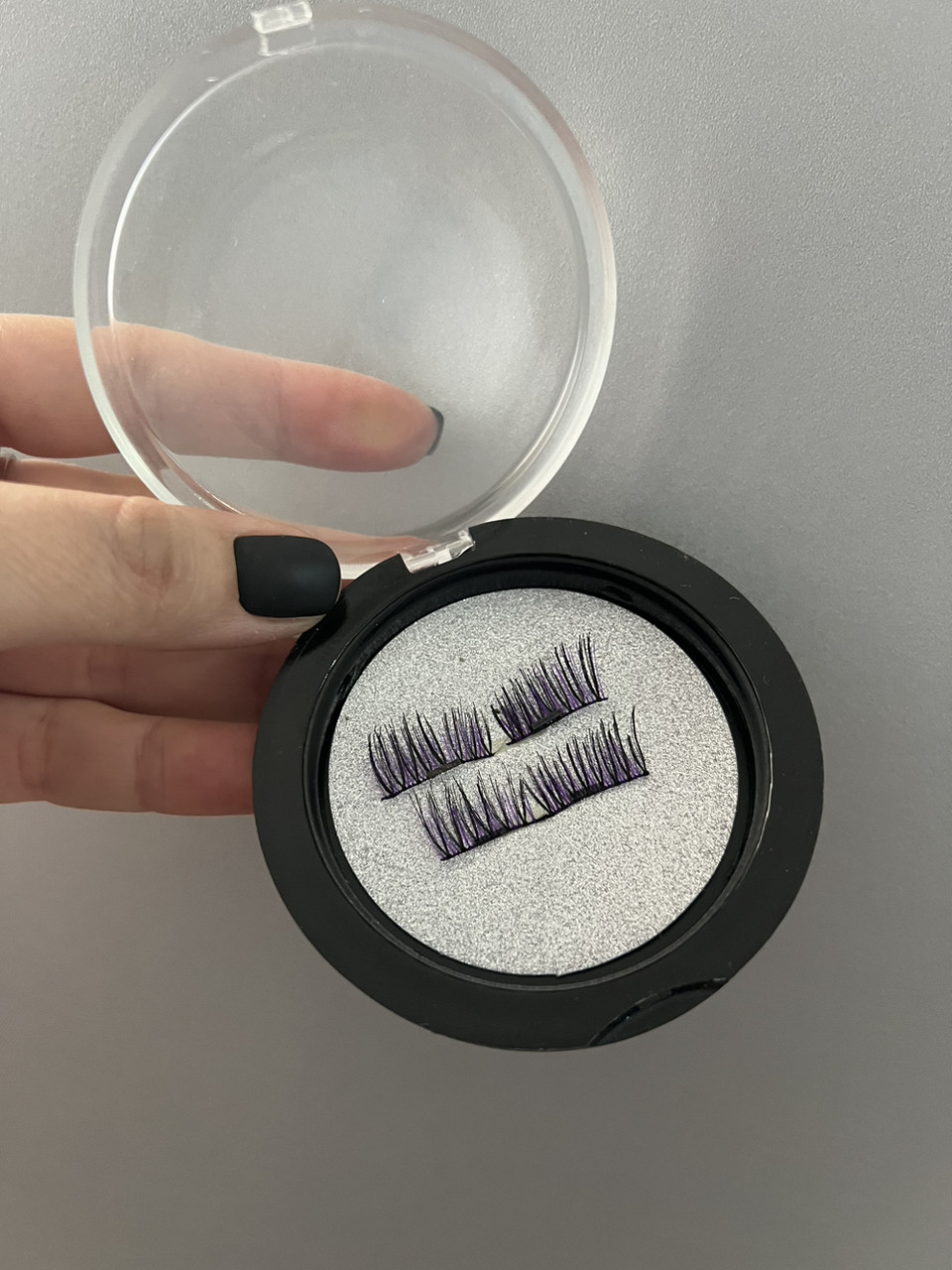 Вії на магнітах чорні з фіолетовим (магнітні вії)