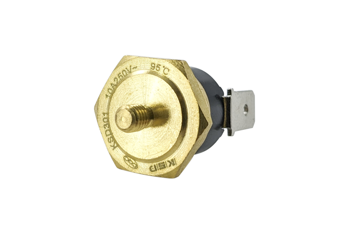 Термостат KSD301 95°C 10A, з різьбою M4, фото 1